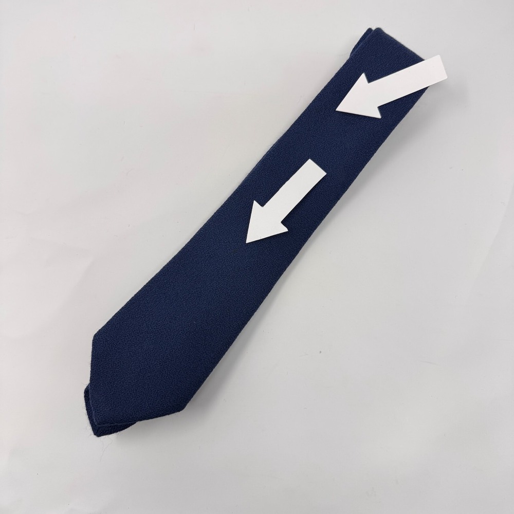 Craigmill Wool Tie Mens One Size Blue Made in Scotland Classic Solid - Picture 6 of 8
